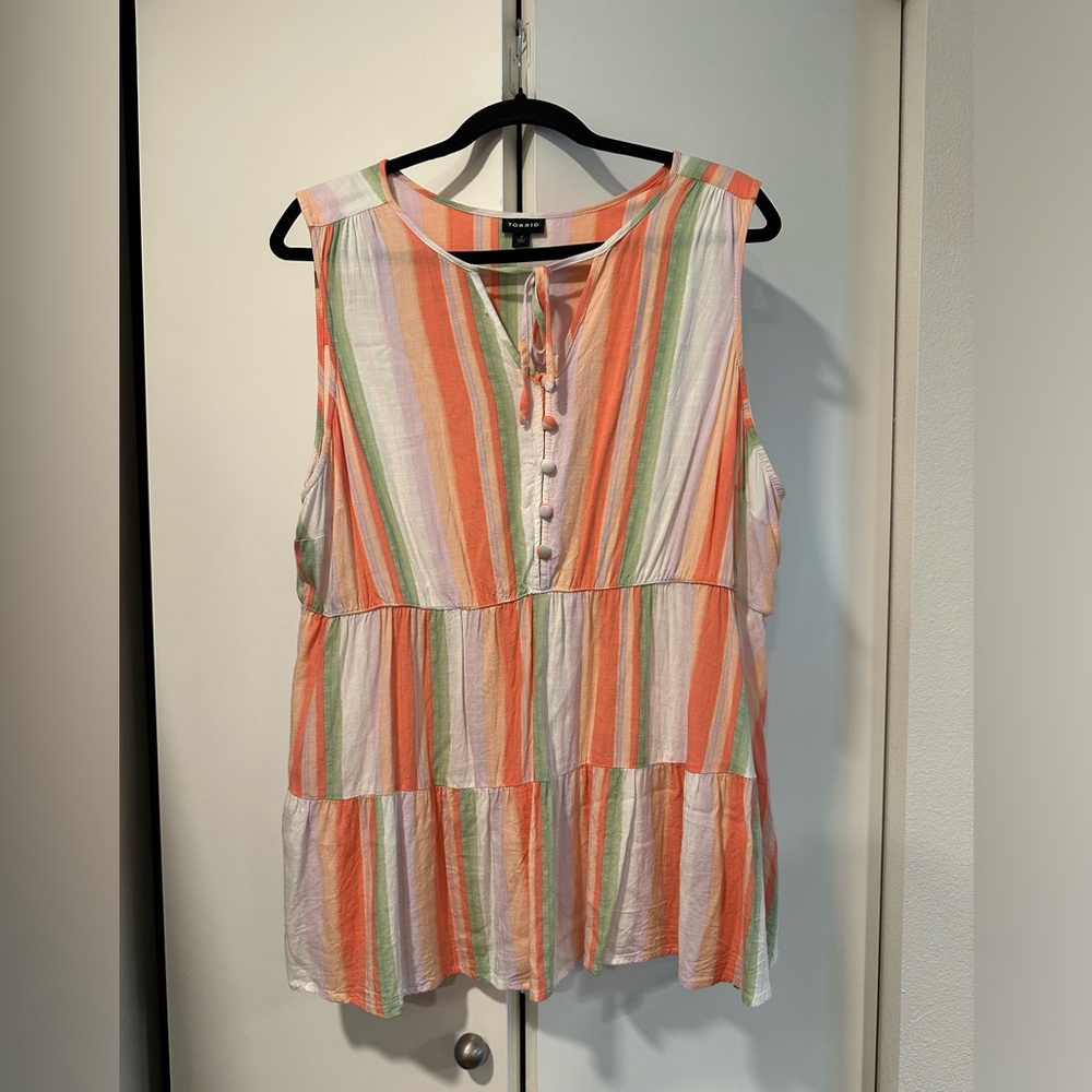 Torrid Stripe Tiered Stretch Tie Top 2